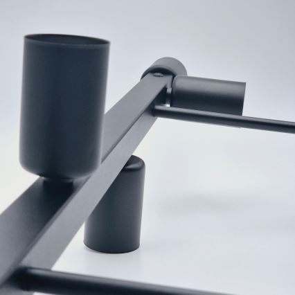 Suspension-barre ASTRID 8xE27/60W/230V noir