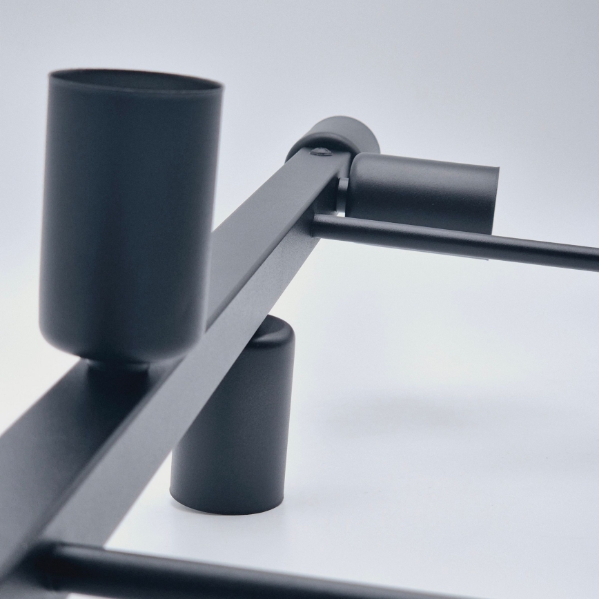 Suspension-barre ASTRID 8xE27/60W/230V noir