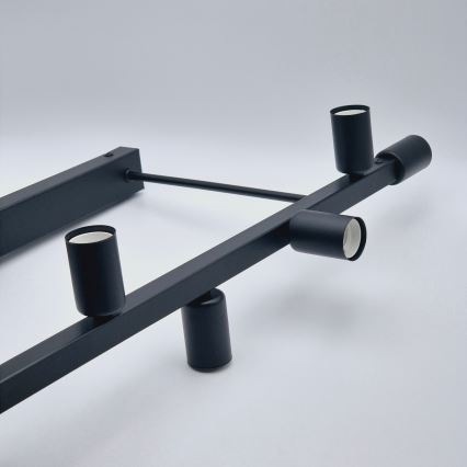 Suspension-barre ASTRID 8xE27/60W/230V noir