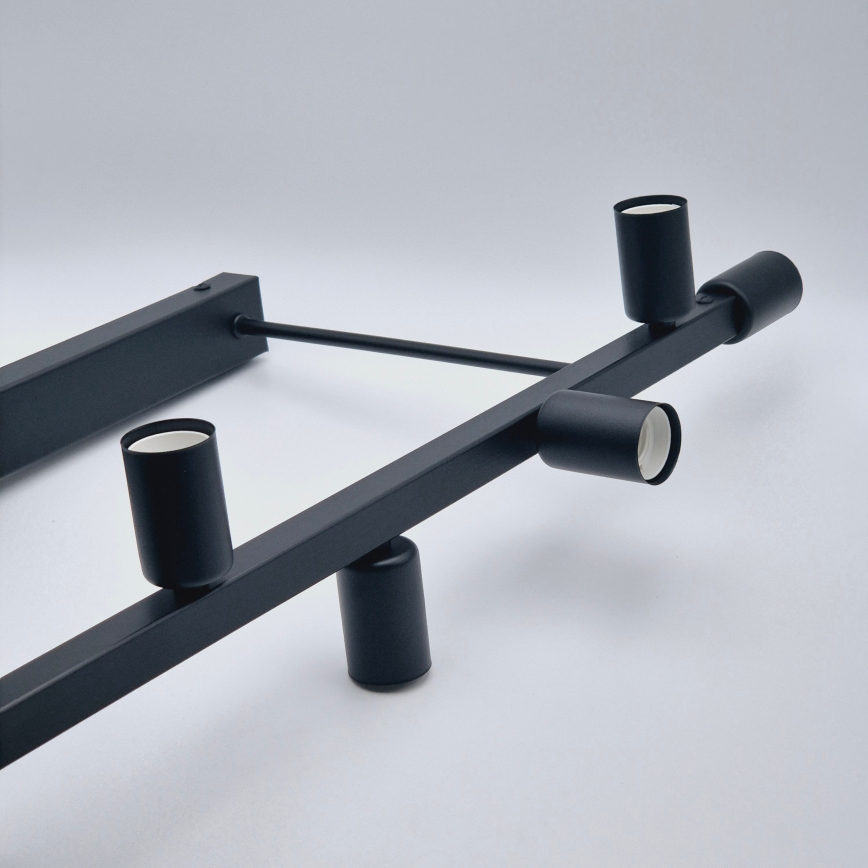 Suspension-barre ASTRID 8xE27/60W/230V noir
