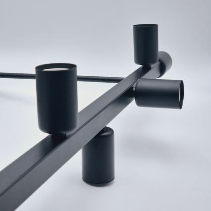 Suspension-barre ASTRID 8xE27/60W/230V noir