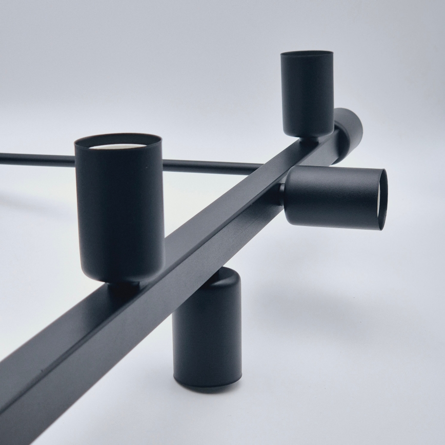 Suspension-barre ASTRID 8xE27/60W/230V noir