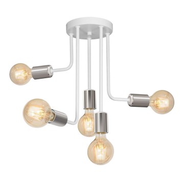 Suspension-barre CANDELA 5xE27/15W/230V blanc/chrome brillant