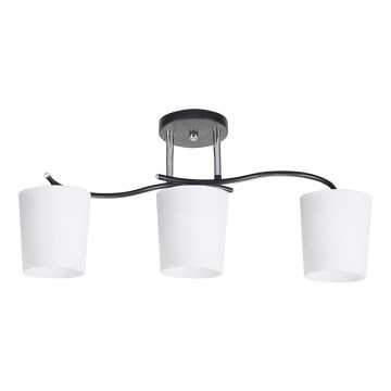 Suspension-barre ESNYR 3xE27/40W/230V noir/blanc