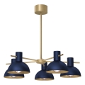Suspension-barre ESTATE MINI 5xE27/15W/230V bleu