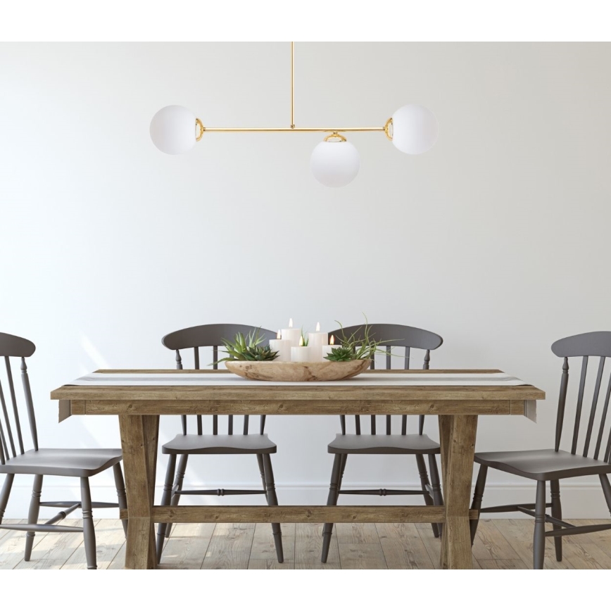 Suspension-barre FIRA 3xE27/60W/230V doré