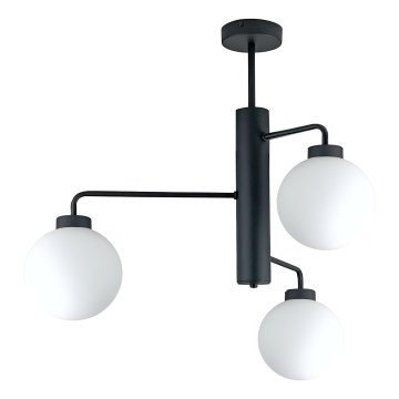 Suspension-barre FLEX 3xE27/60W/230V noir/blanc