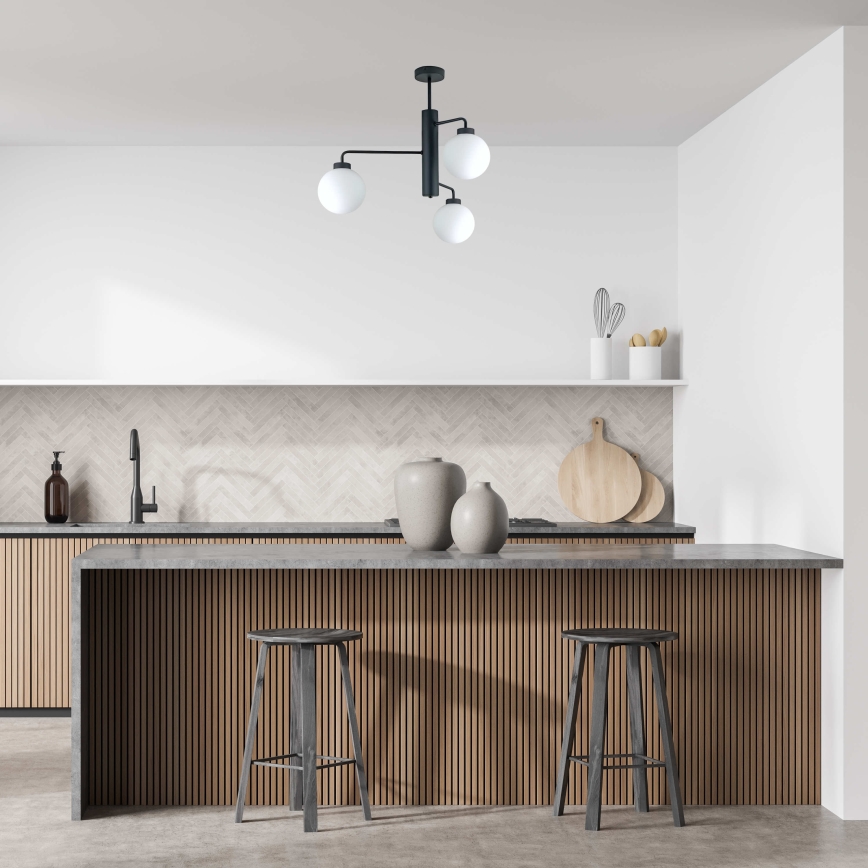 Suspension-barre FLEX 3xE27/60W/230V noir/blanc