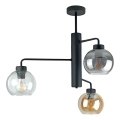 Suspension-barre FLEX 3xE27/60W/230V noir/fumé noir/fumé beige/transparent