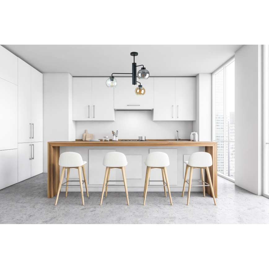 Suspension-barre FLEX 3xE27/60W/230V noir/fumé noir/fumé beige/transparent
