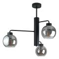 Suspension-barre FLEX 3xE27/60W/230V noir/fumé noir