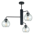 Suspension-barre FLEX 3xE27/60W/230V noir/transparent