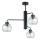 Suspension-barre FLEX 3xE27/60W/230V noir/transparent