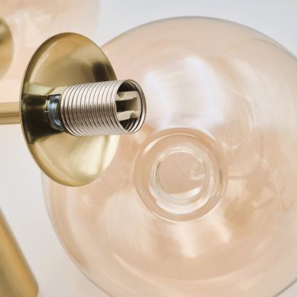 Suspension-barre GEORGIA 7xE14/5W/230V doré/fumé beige
