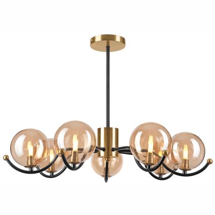 Suspension-barre GEORGIA 7xE14/5W/230V doré/fumé beige