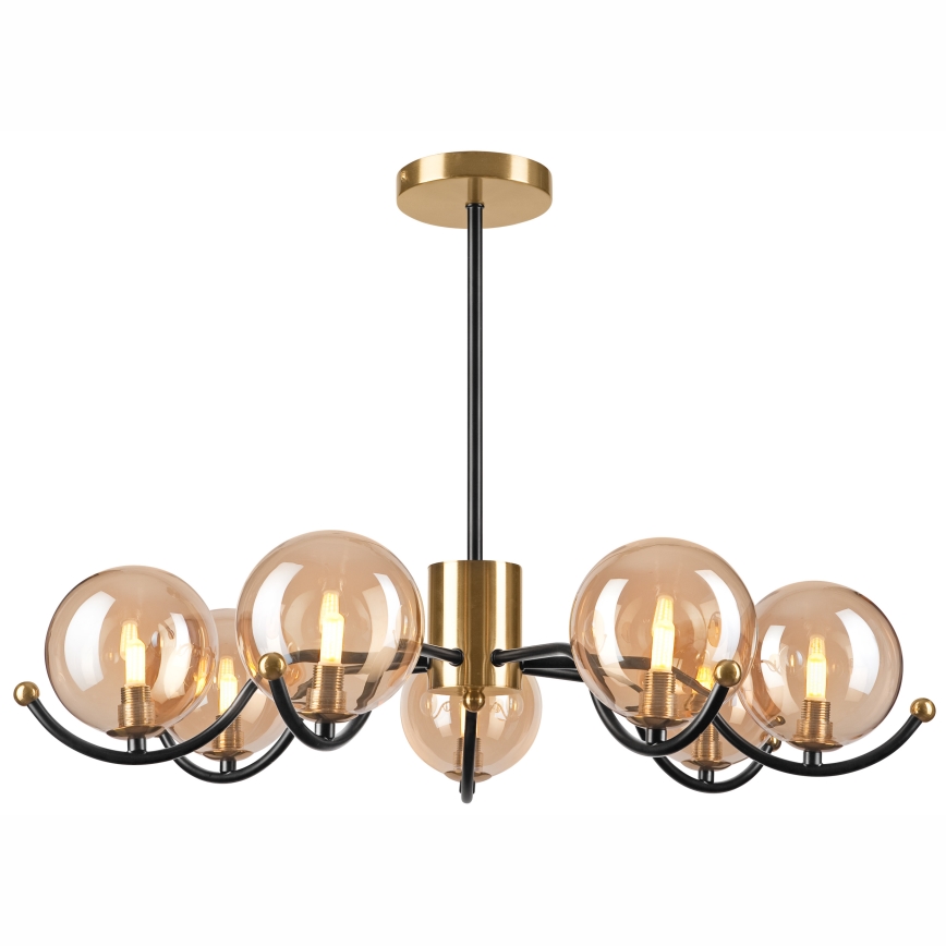 Suspension-barre GEORGIA 7xE14/5W/230V doré/fumé beige