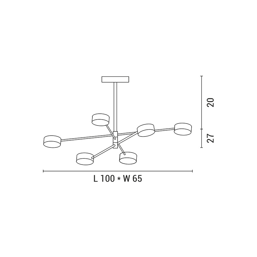Suspension-barre LED/30W/230V 3000K doré