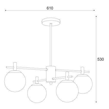Suspension-barre LILOU 4xE14/5W/230V chrome mat/fumé