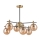 Suspension-barre LILOU 6xE14/5W/230V doré/noir/fumé beige