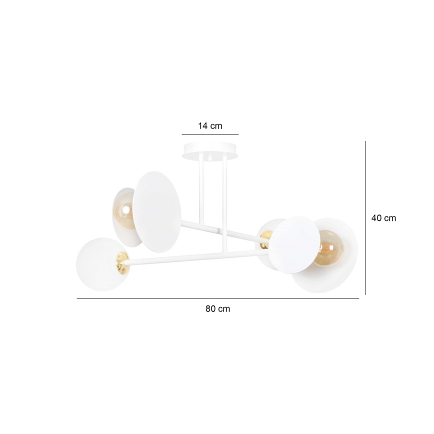 Suspension-barre MINERVA 2xE27/15W + 2xE14/10W/230V blanc