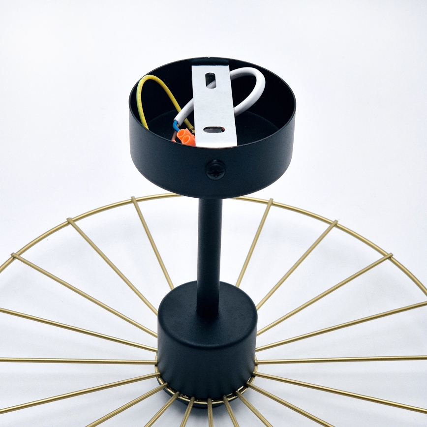 Suspension-barre MONTANA 1xE27/15W/230V d. 30 cm doré/noir
