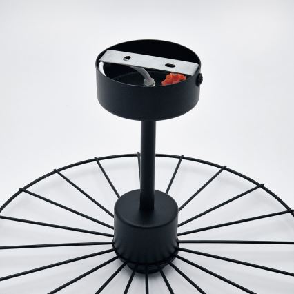 Suspension-barre MONTANA 1xE27/15W/230V d. 30 cm noir
