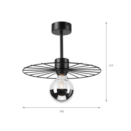 Suspension-barre MONTANA 1xE27/15W/230V d. 30 cm noir