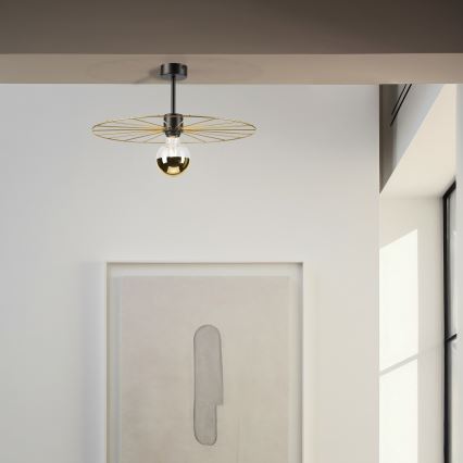 Suspension-barre MONTANA 1xE27/15W/230V d. 45 cm doré/noir