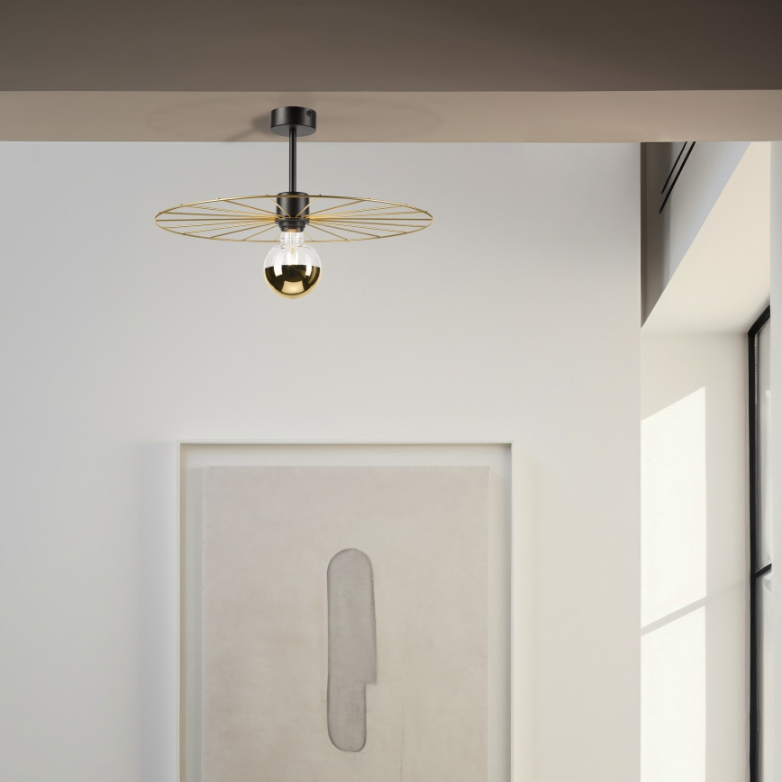 Suspension-barre MONTANA 1xE27/15W/230V d. 45 cm doré/noir