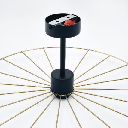 Suspension-barre MONTANA 1xE27/15W/230V d. 45 cm doré/noir