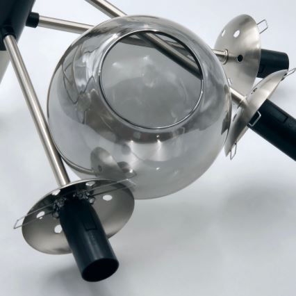 Suspension-barre ROLLO 8xE14/5W/230V chrome mat/fumé