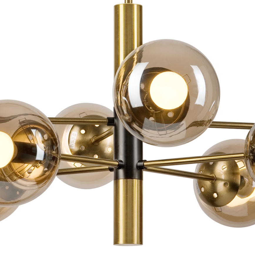Suspension-barre ROLLO 8xE14/5W/230V doré/fumé beige