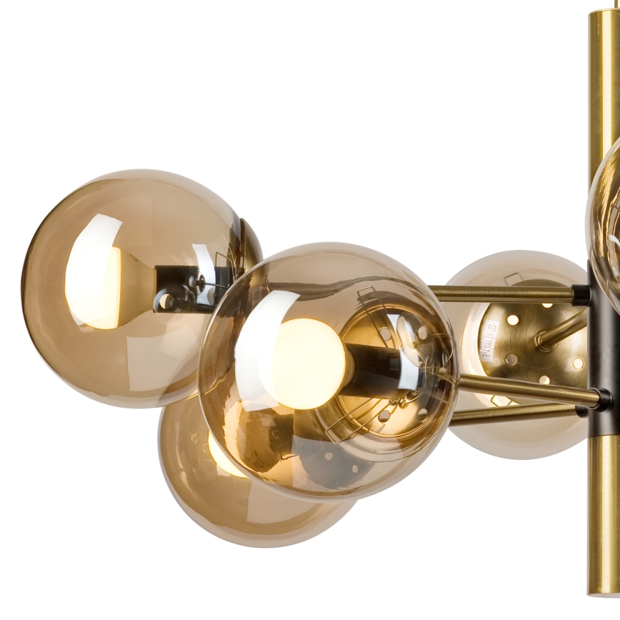Suspension-barre ROLLO 8xE14/5W/230V doré/fumé beige