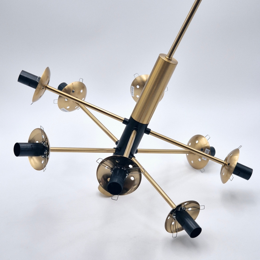 Suspension-barre ROLLO 8xE14/5W/230V doré/fumé beige