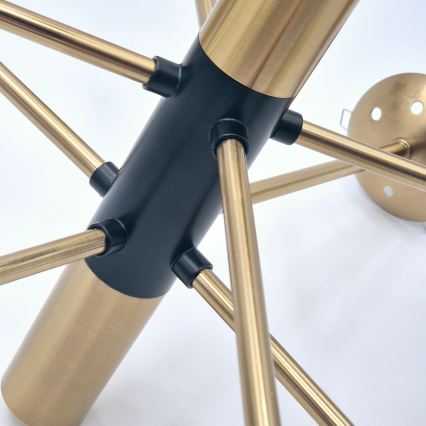 Suspension-barre ROLLO 8xE14/5W/230V doré/fumé beige