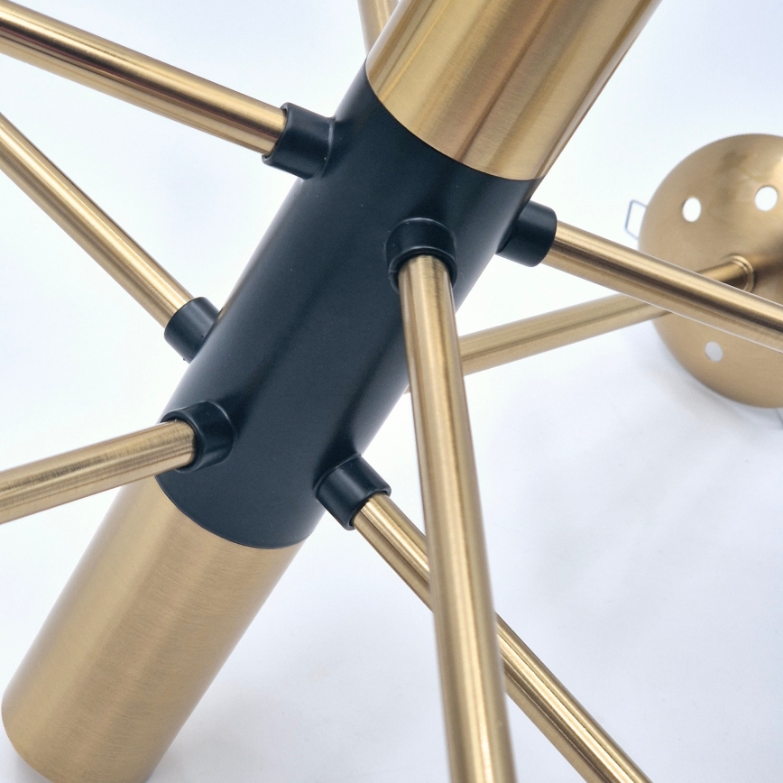 Suspension-barre ROLLO 8xE14/5W/230V doré/fumé beige