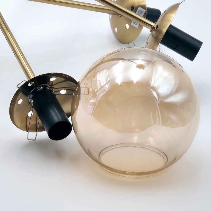 Suspension-barre ROLLO 8xE14/5W/230V doré/fumé beige