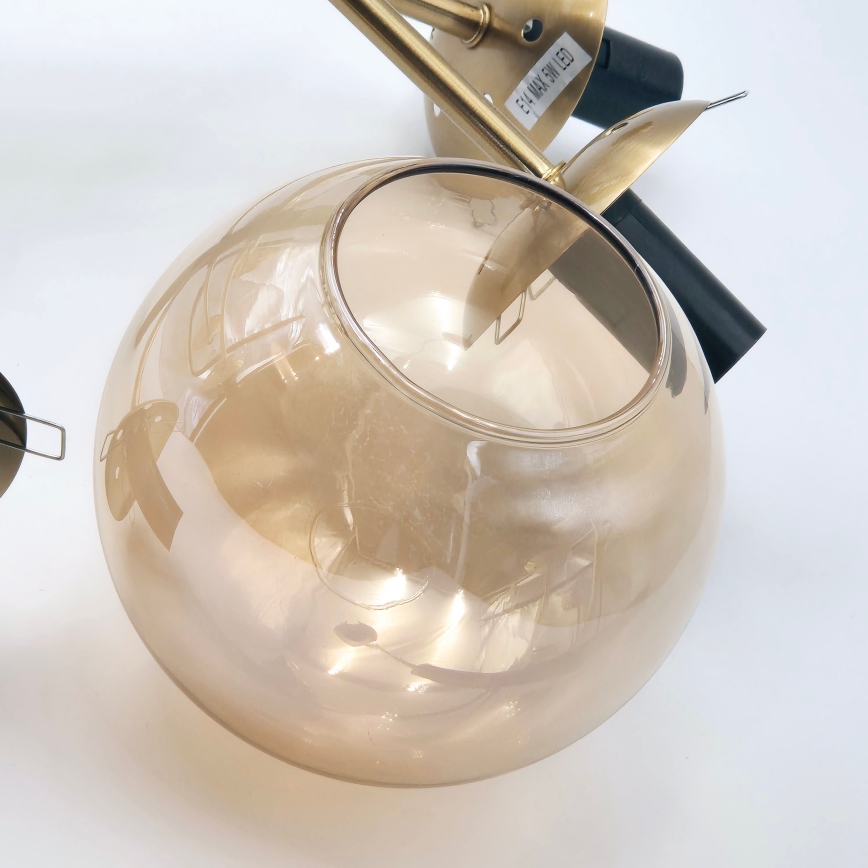 Suspension-barre ROLLO 8xE14/5W/230V doré/fumé beige
