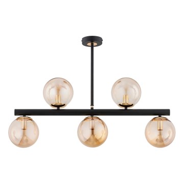 Suspension-barre TUKANE 5xE14/10W/230V noir/doré
