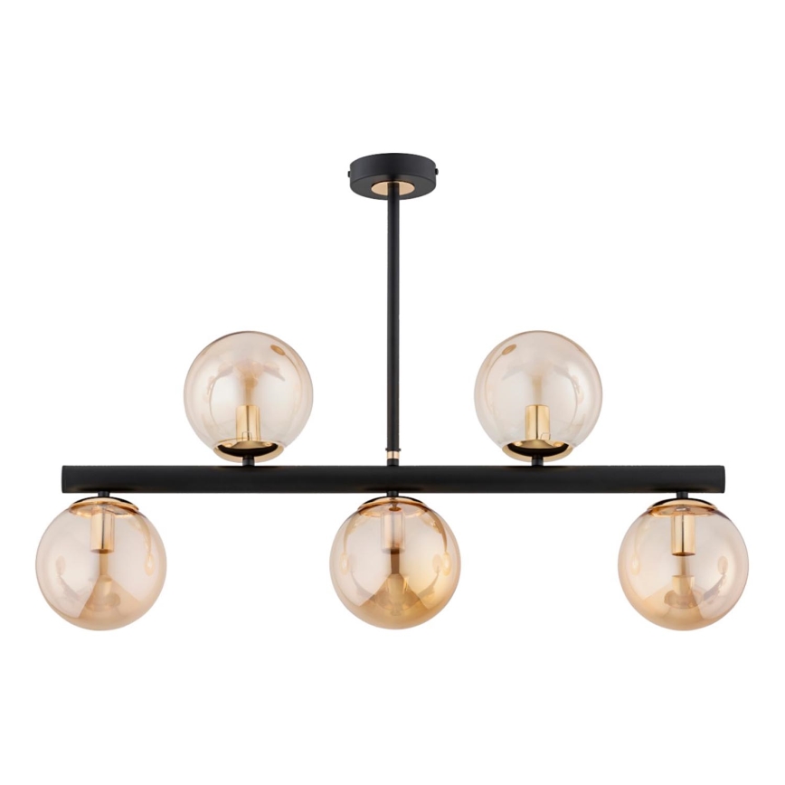 Suspension-barre TUKANE 5xE14/10W/230V noir/doré