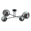 Suspension-barre VASCO 4xE27/60W/230V noir/fumé noir