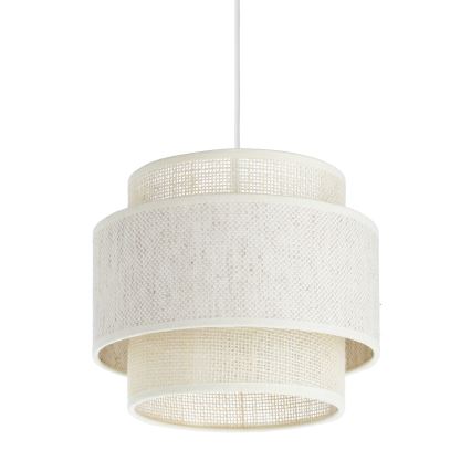 Suspension BOHO sur câble 1xE27/60W/230V Ø 20 cm crème/jute