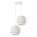 Suspension BOHO sur câble 2xE27/60W/230V blanche