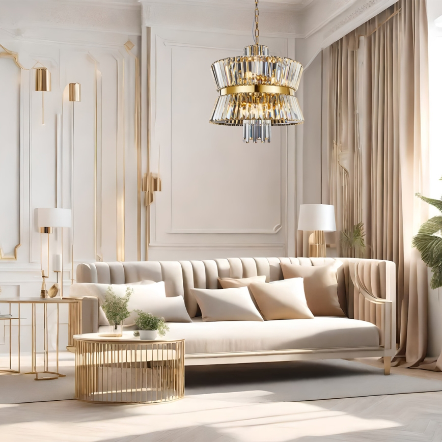 Suspension chaîne AURELIA 12xE14/40W/230V doré