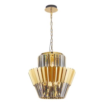 Suspension chaîne DONNA 9xE14/40W/230V d. 45 cm doré