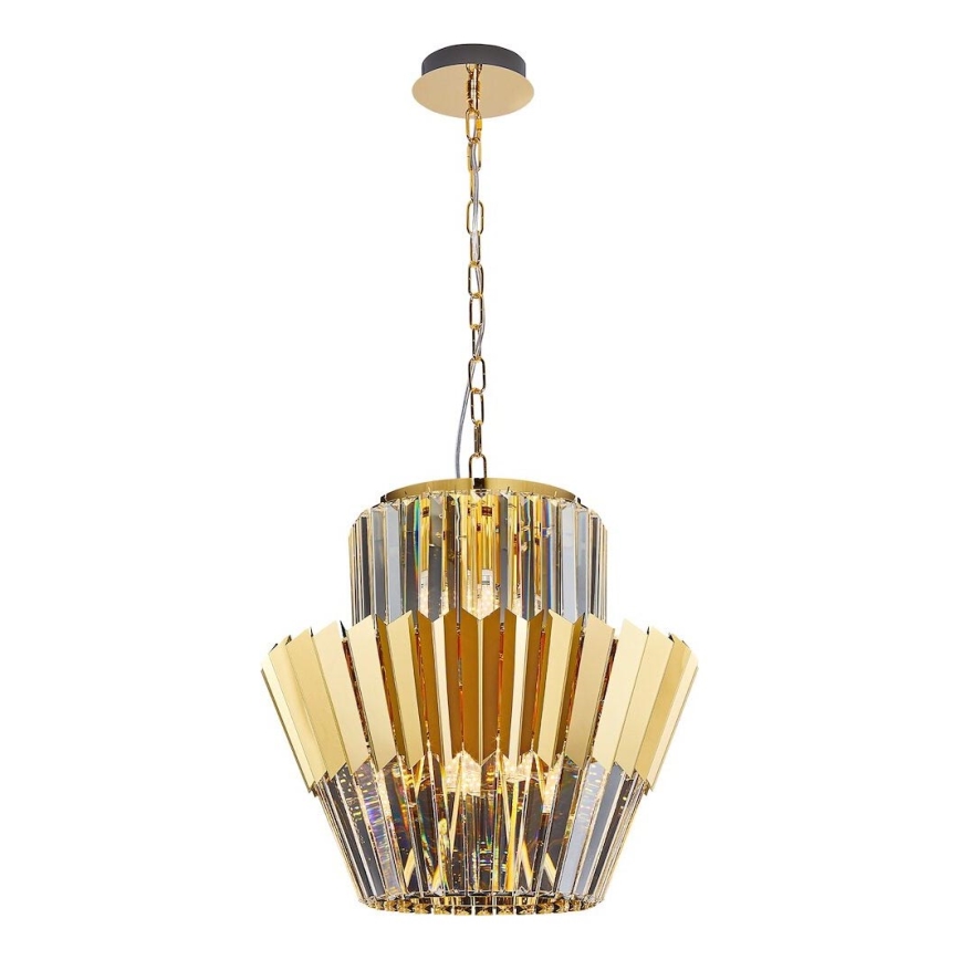 Suspension chaîne DONNA 9xE14/40W/230V d. 45 cm doré