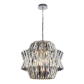 Suspension chaîne en cristal CROWN 12xE14/40W/230V chrome brillant