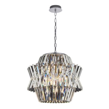 Suspension chaîne en cristal CROWN 12xE14/40W/230V chrome brillant