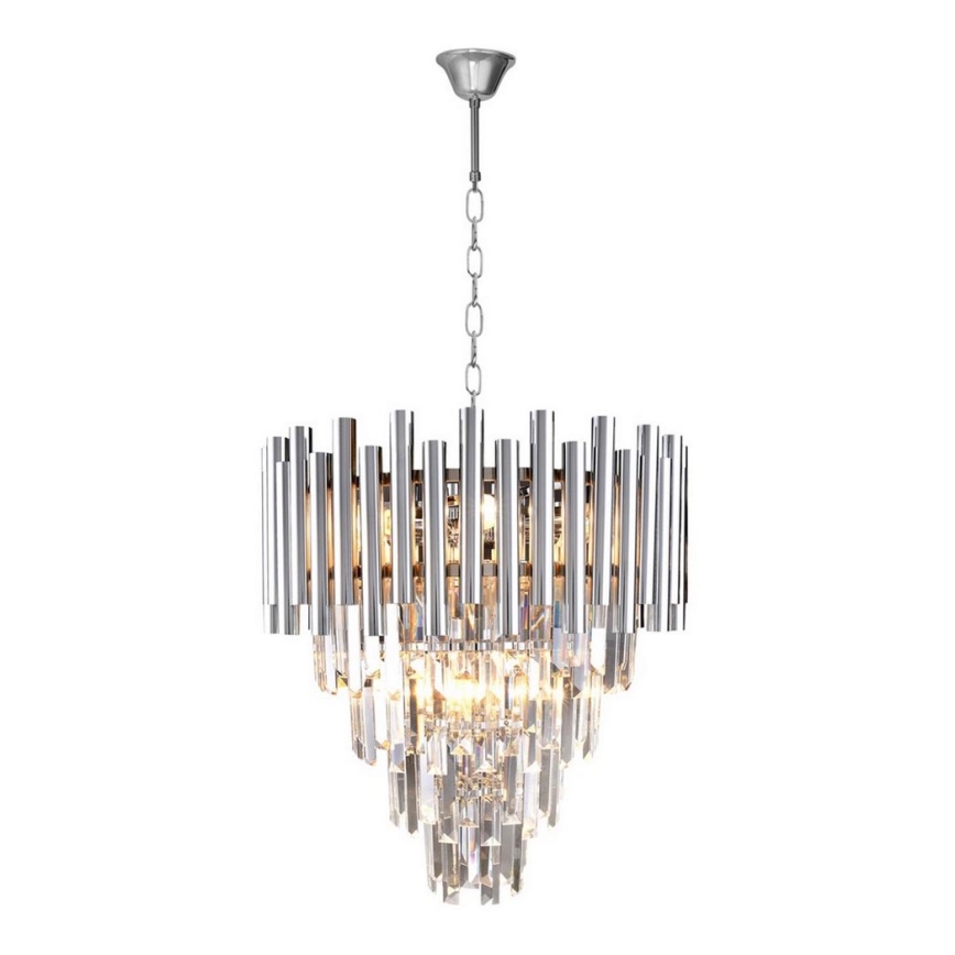 Suspension chaîne en cristal MADISON 9xE14/40W/230V chrome brillant