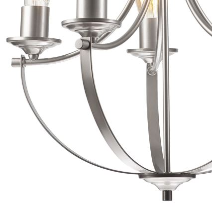 Suspension chaîne GINA 5xE27/60W/230V chrome mat